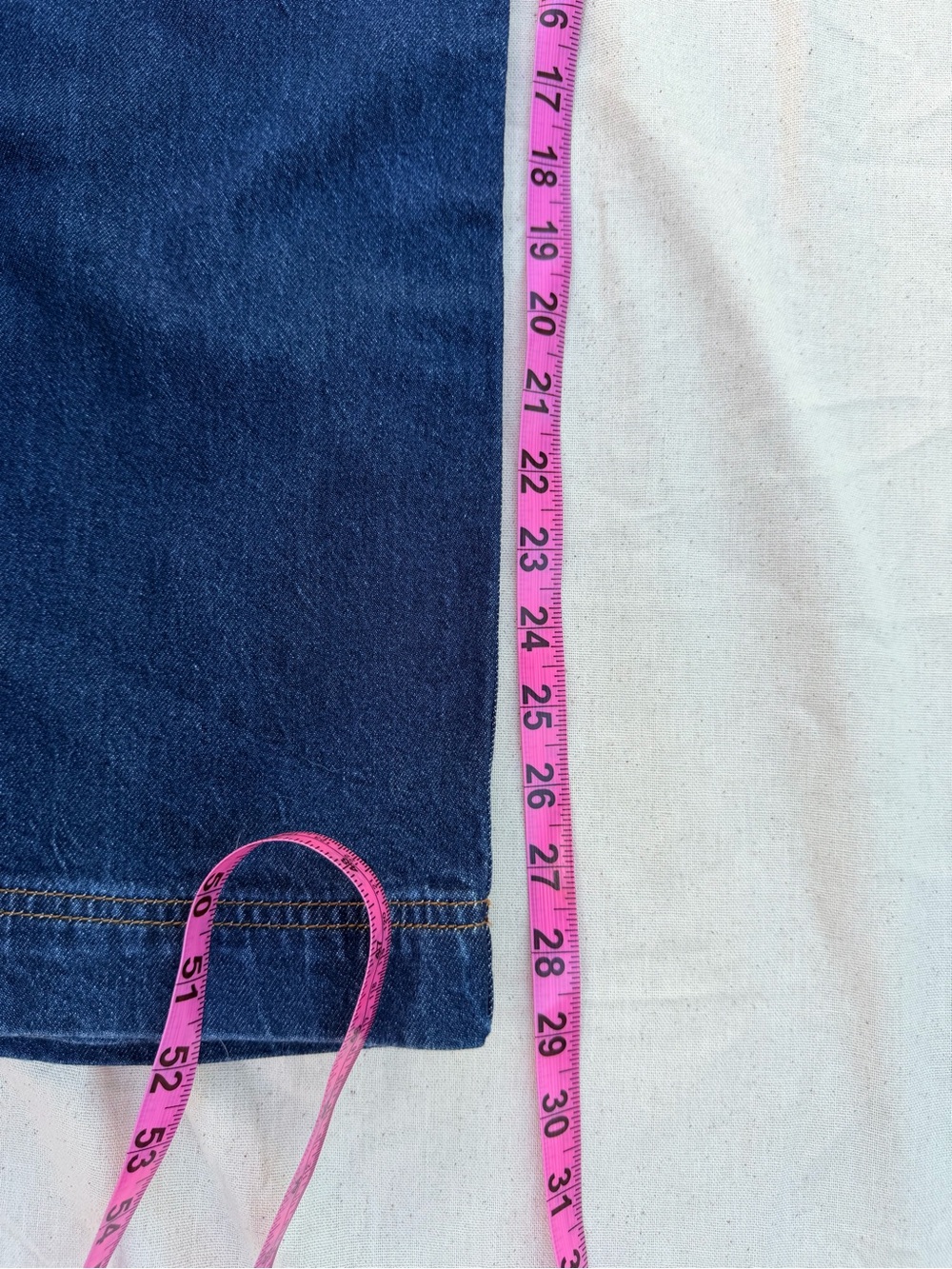 High-Waist Dark Blue Denim Women’s sailor wide leg jeans with Button Detail - Picture 5 of 8